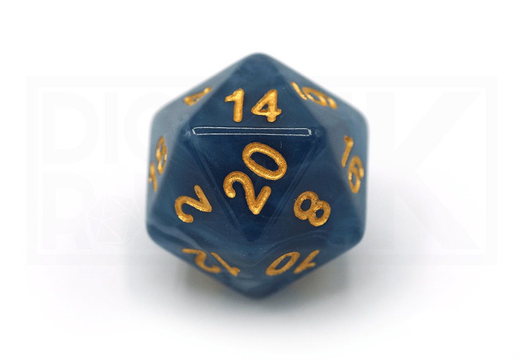 Blue Jade Dice Set D20 Dice Cloesup
