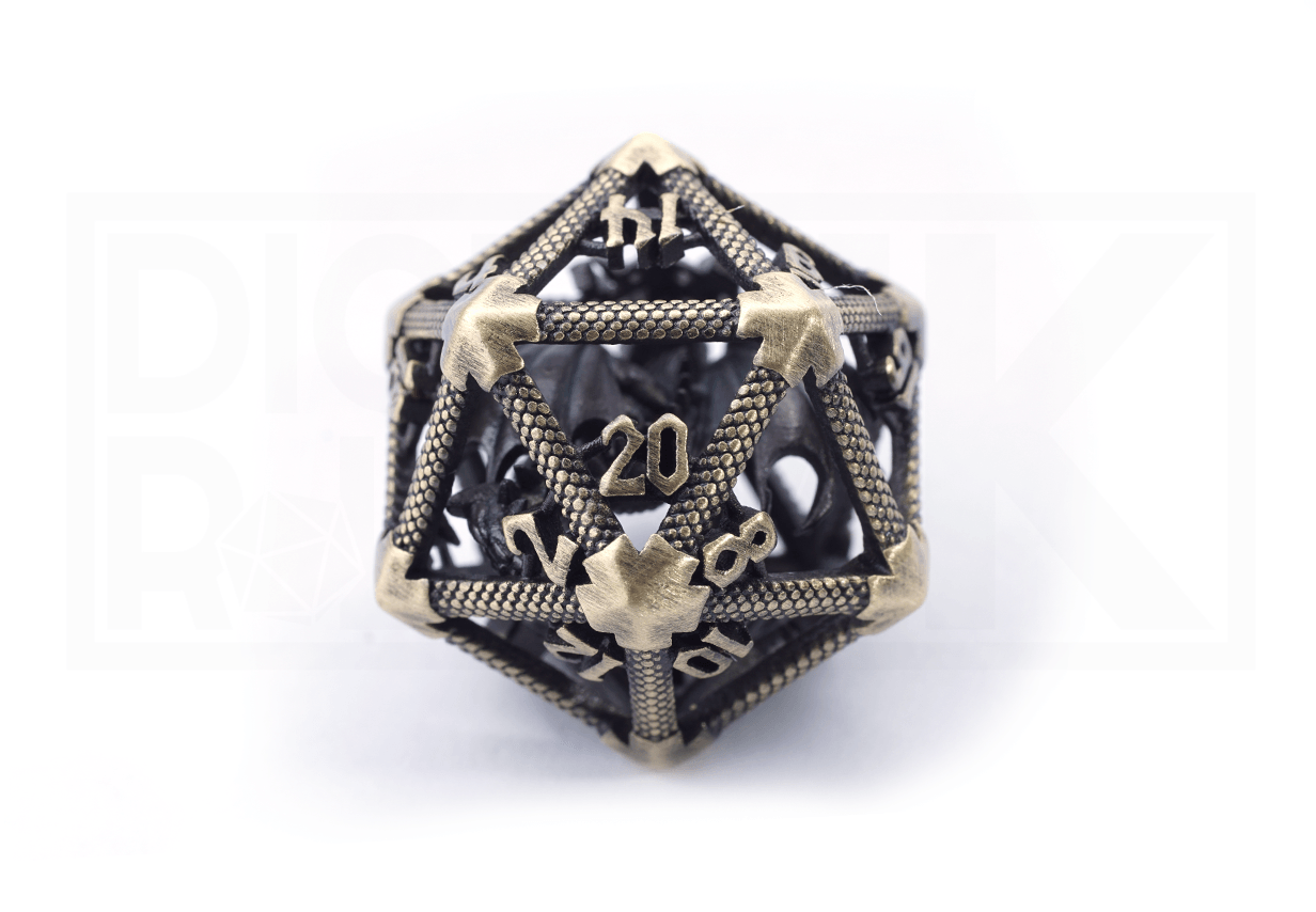 Caged Dragon D20 - Bronze Caged Dragon D20 - Bronze from DiceRoll UK