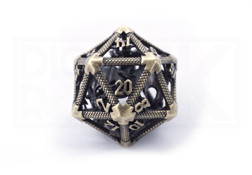 Caged Dragon D20 - Bronze Caged Dragon D20 - Bronze from DiceRoll UK