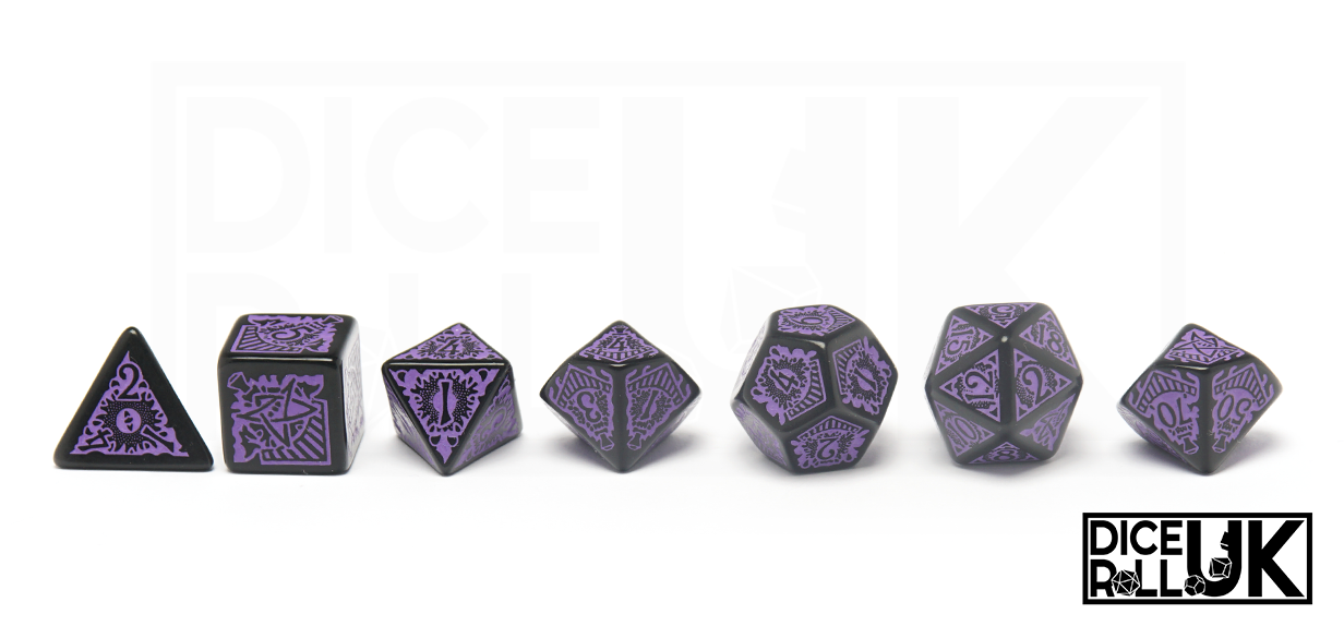 Call Of Cthulhu Horror On The Orient Express Dice Set Lineup