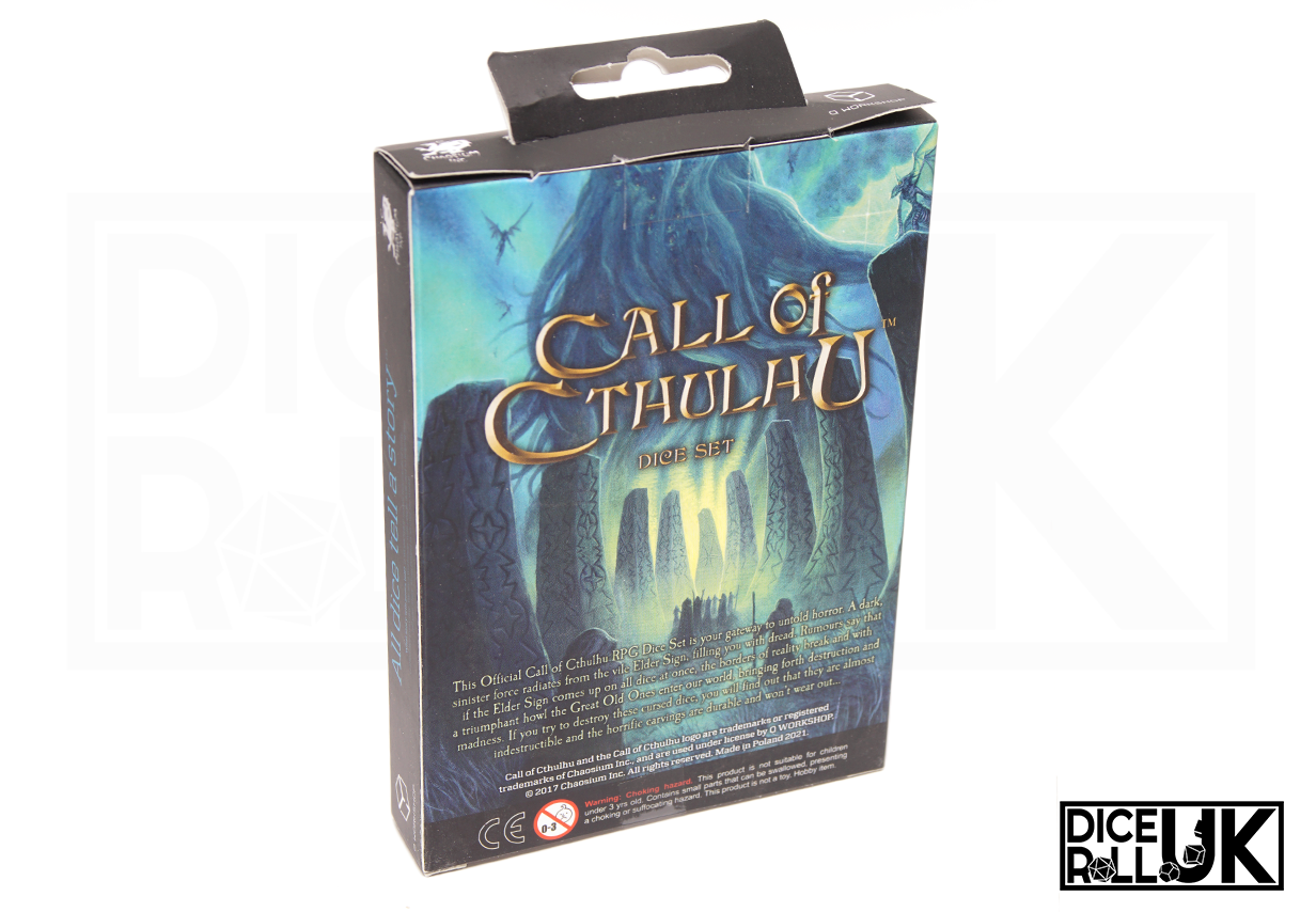 Call Of Cthulhu Dice - Black & Green - Box Back