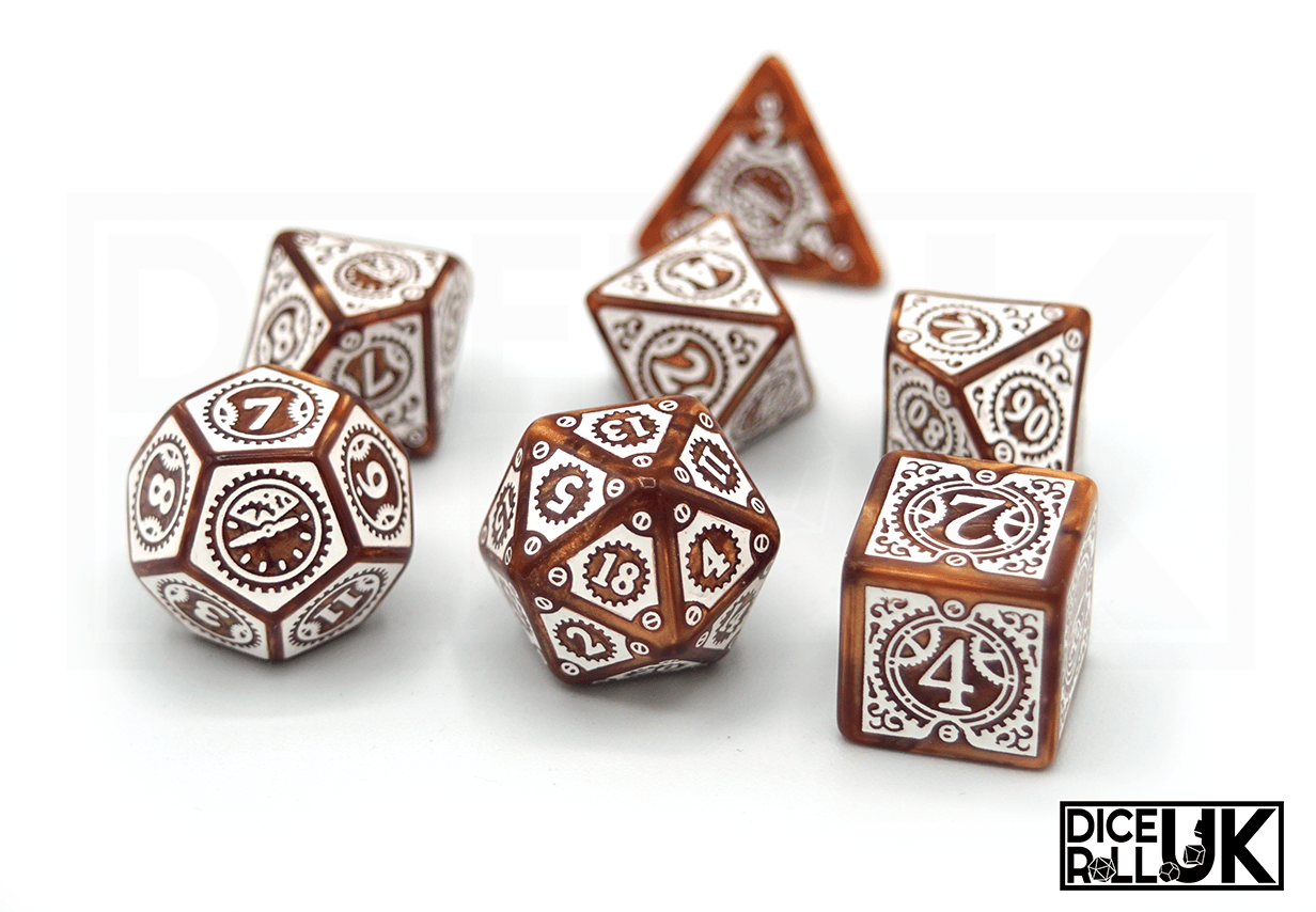 Steampunk Clockwork - Caramel & White Steampunk Clockwork - Caramel & White from DiceRoll UK