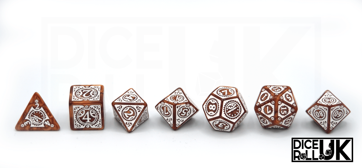 Steampunk Clockwork - Caramel & White Steampunk Clockwork - Caramel & White from DiceRoll UK