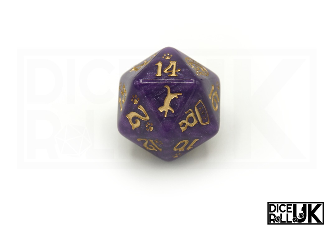 Purrito Cat Dice - D20 Closeup