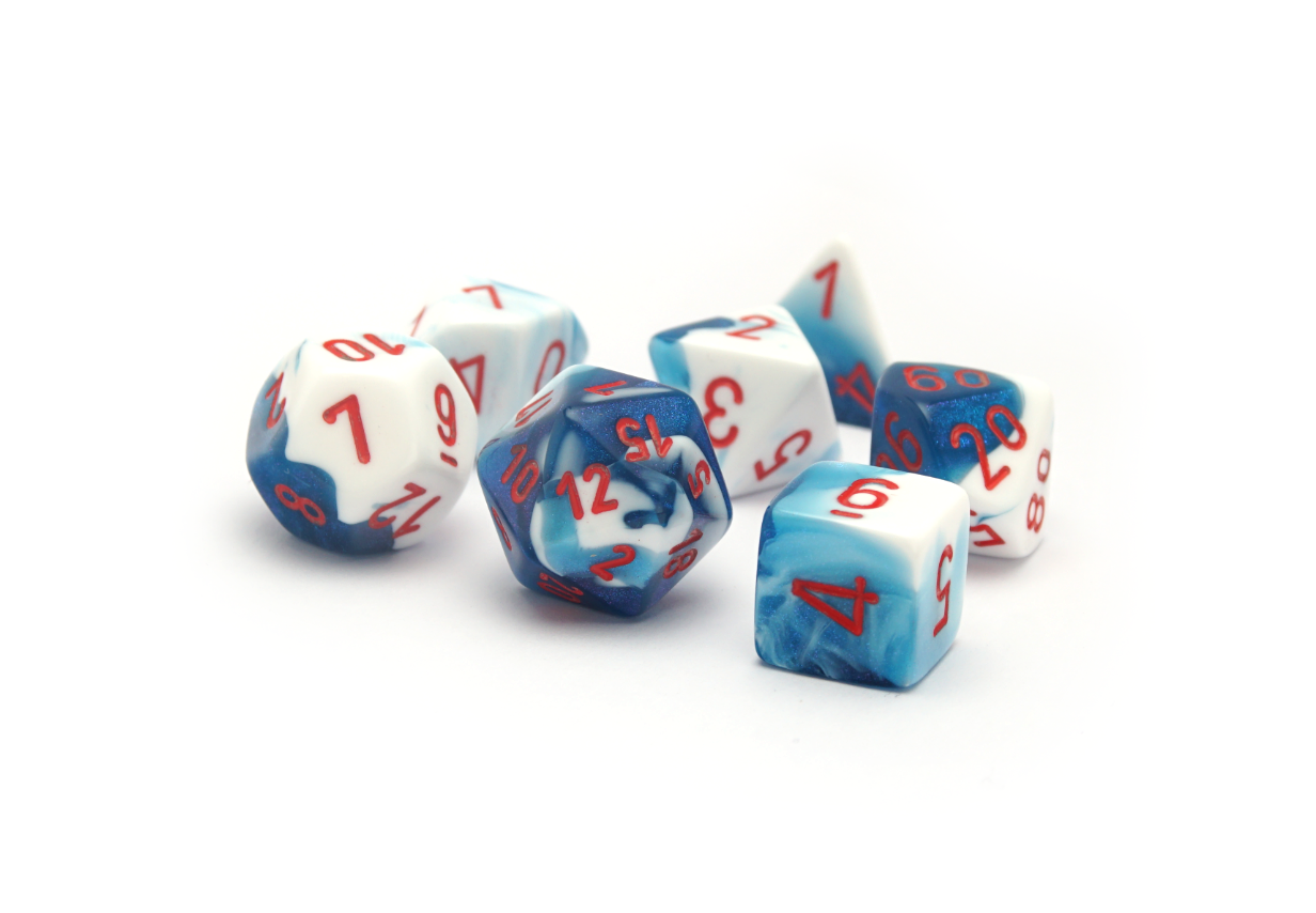 Chessex 26457 Gemini Astral Blue & White Full Set