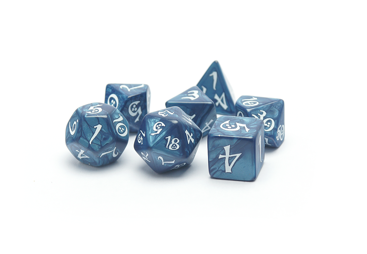 Classic RPG Dice Set - Cobalt & White - Full Set