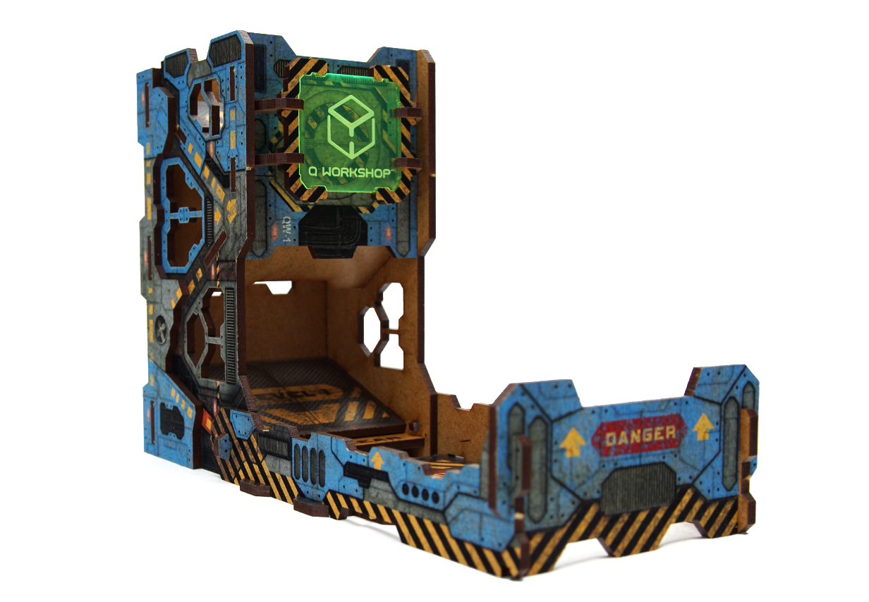 Q-Workshop Tech Dice Tower Front View