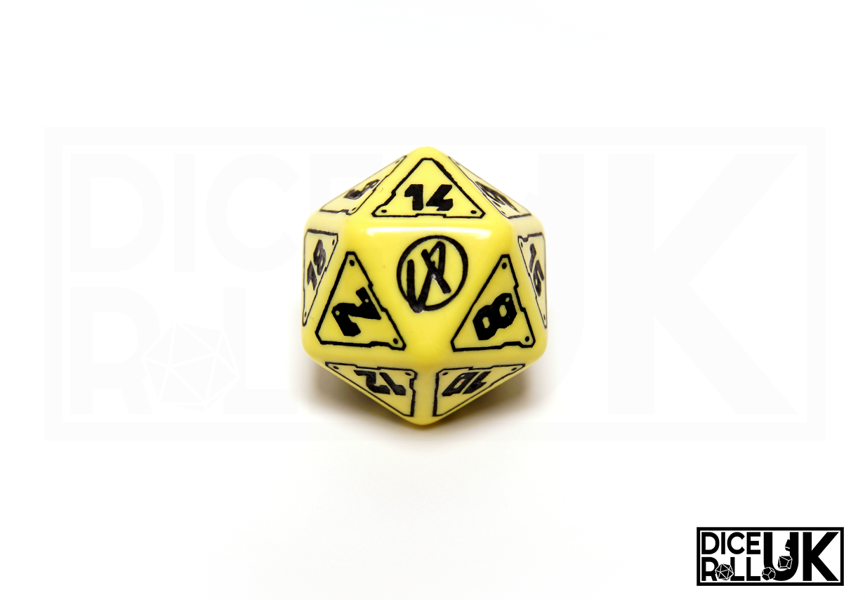 Cyberpunk RPG Dice Set - Danger Zone - D20 Closeup