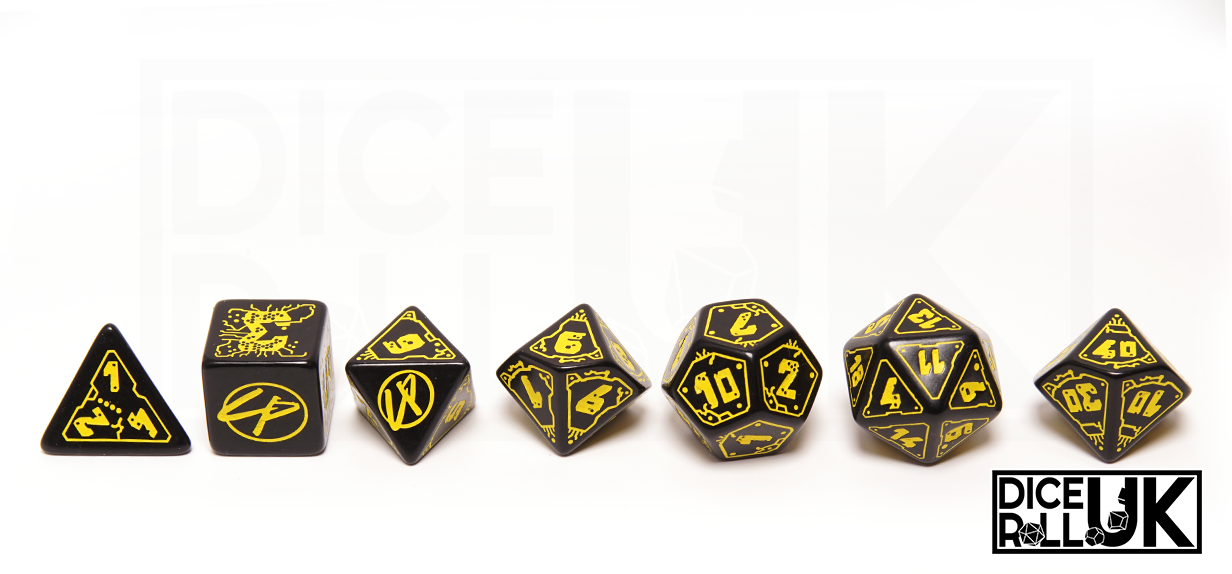 Cyberpunk RPG Dice Set - Wet Work - Lineup