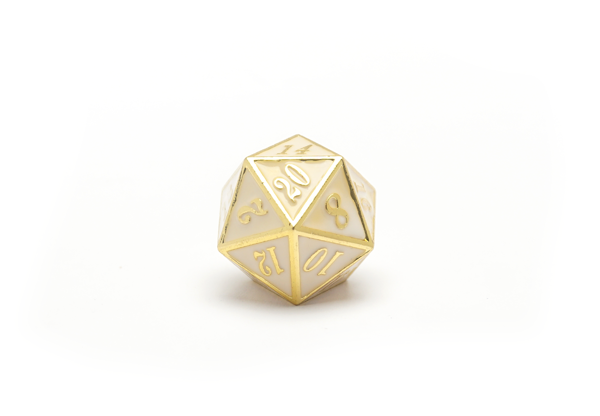 Divine Metal Dice Set - D20 Closeup
