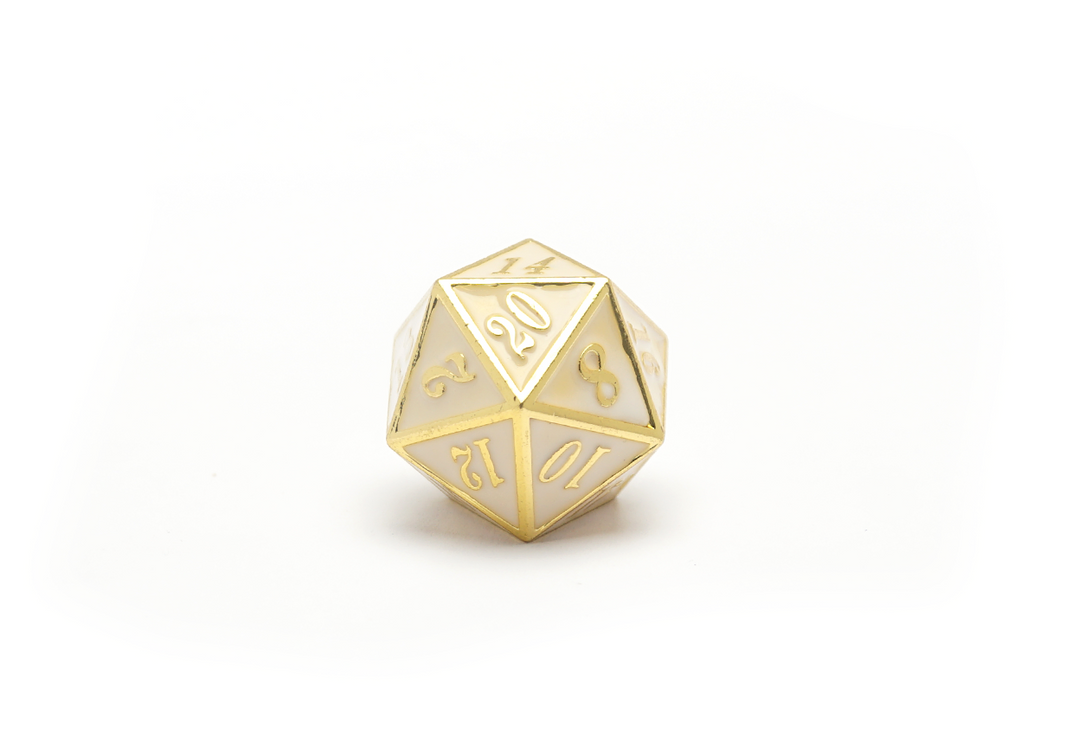 Divine Metal Dice Set - D20 Closeup
