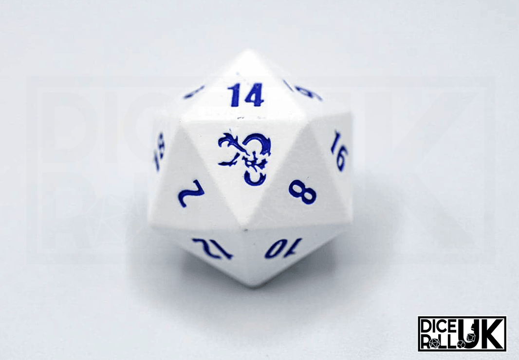 Heavy Metal Dungeons & Dragons D20s - White Heavy Metal Dungeons & Dragons D20s - White from DiceRoll UK