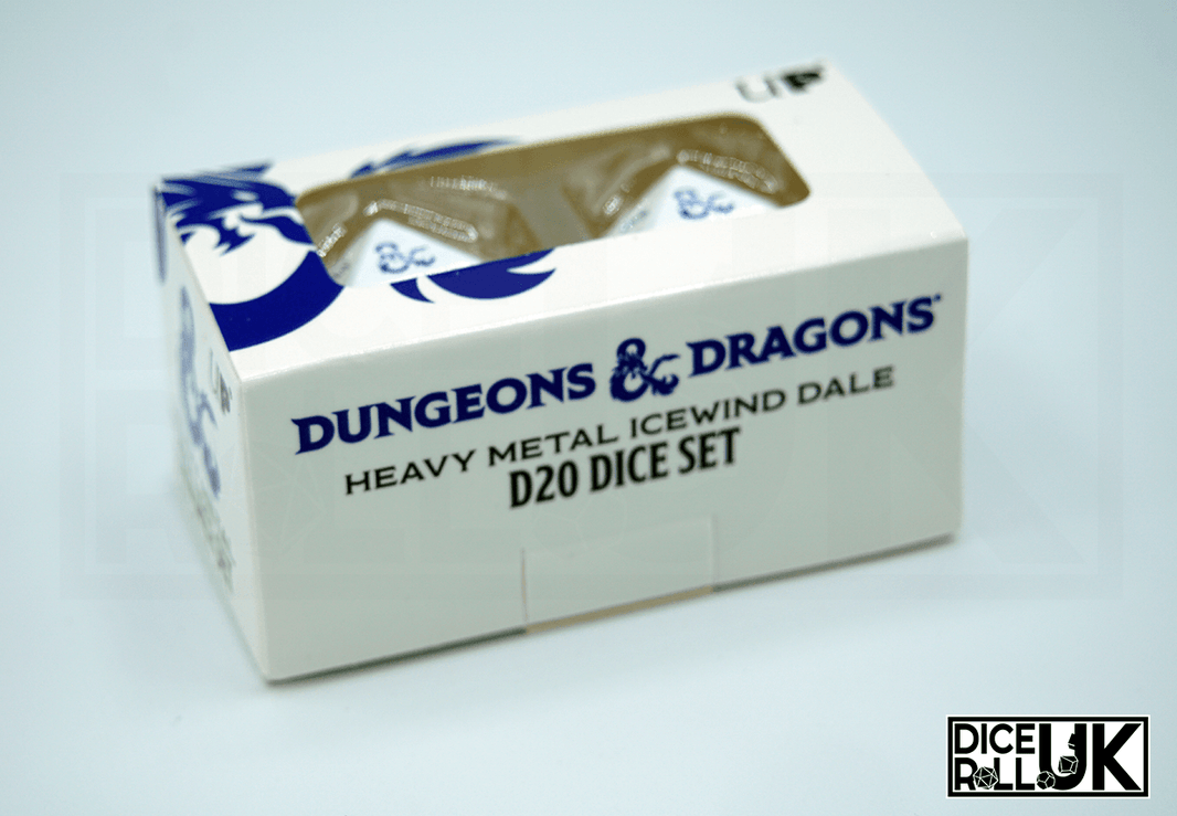 Heavy Metal Dungeons & Dragons D20s - White Heavy Metal Dungeons & Dragons D20s - White from DiceRoll UK