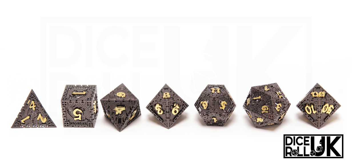 Dragon Guild Dice - Black & Gold