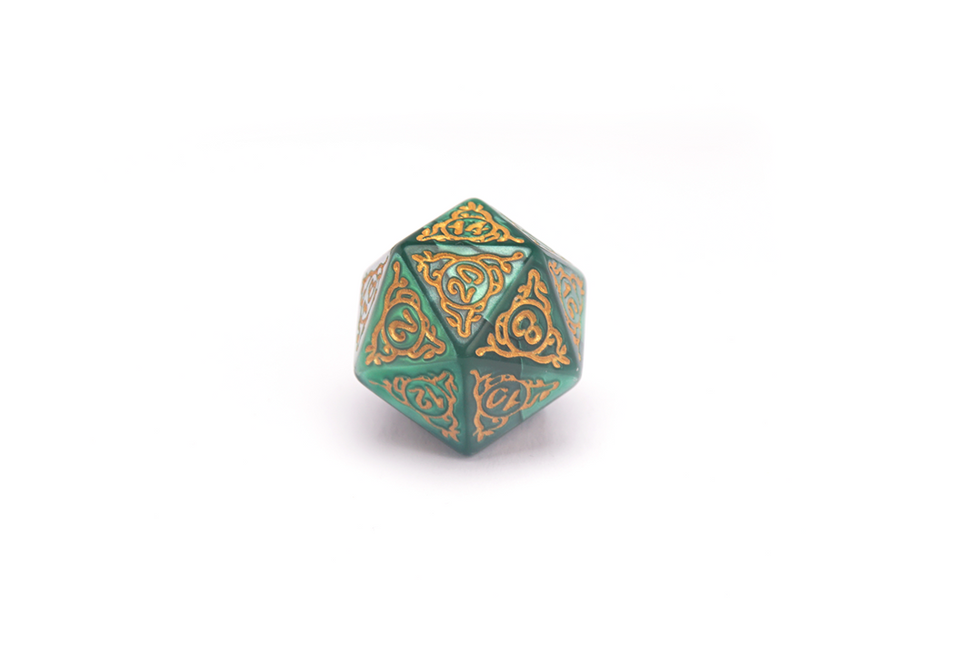 Druids Grove Dice D20 Closeup