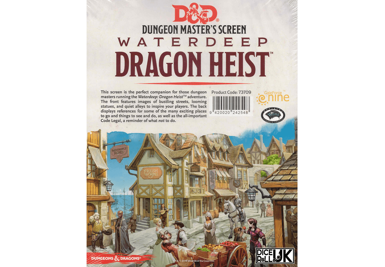 Waterdeep Dragon Heist DM Screen Waterdeep Dragon Heist DM Screen from DiceRoll UK