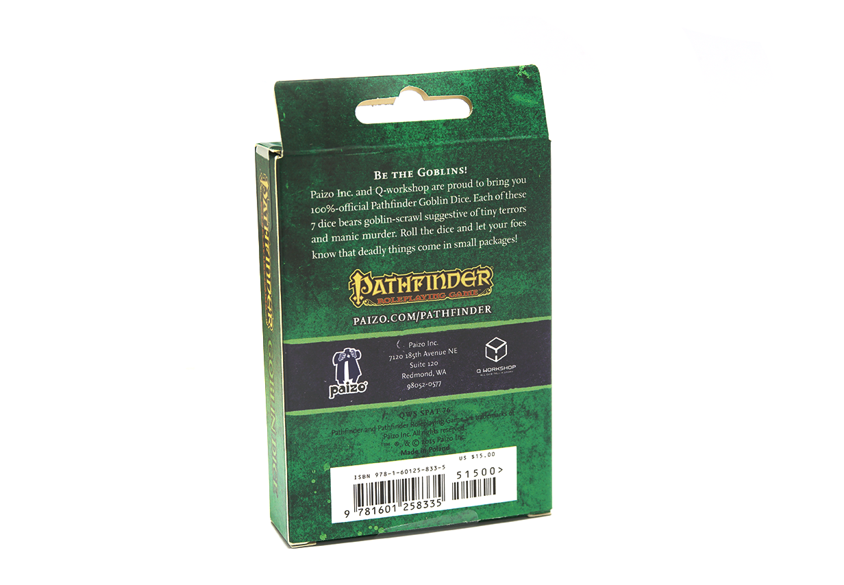 Pathfinder: Purple Green Goblin Dice Box Rear