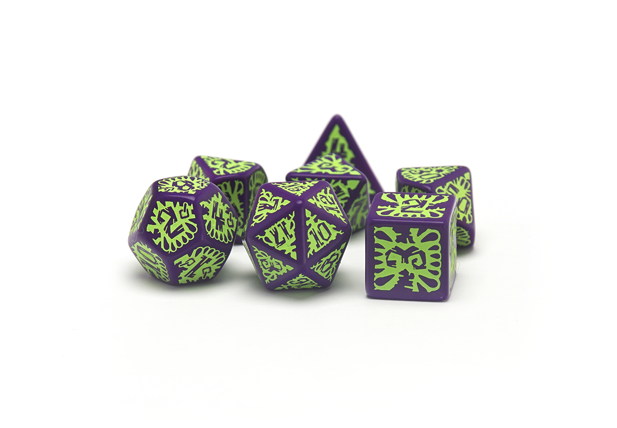 Pathfinder: Purple Green Goblin Dice Full Set