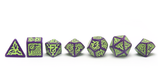 Pathfinder: Purple Green Goblin Dice Set Lineup