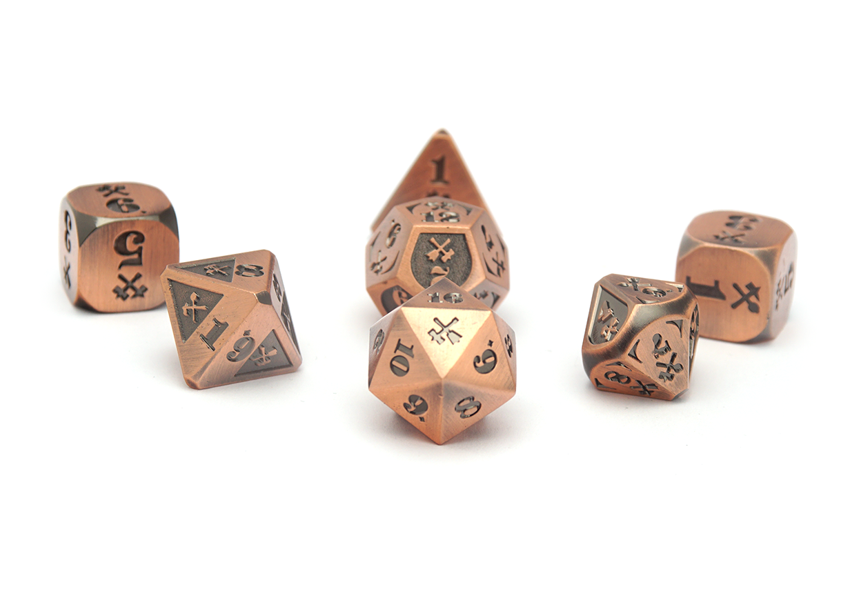 Gyld Metal Damage Dice - Bludgeoning bronze copper metal polyset