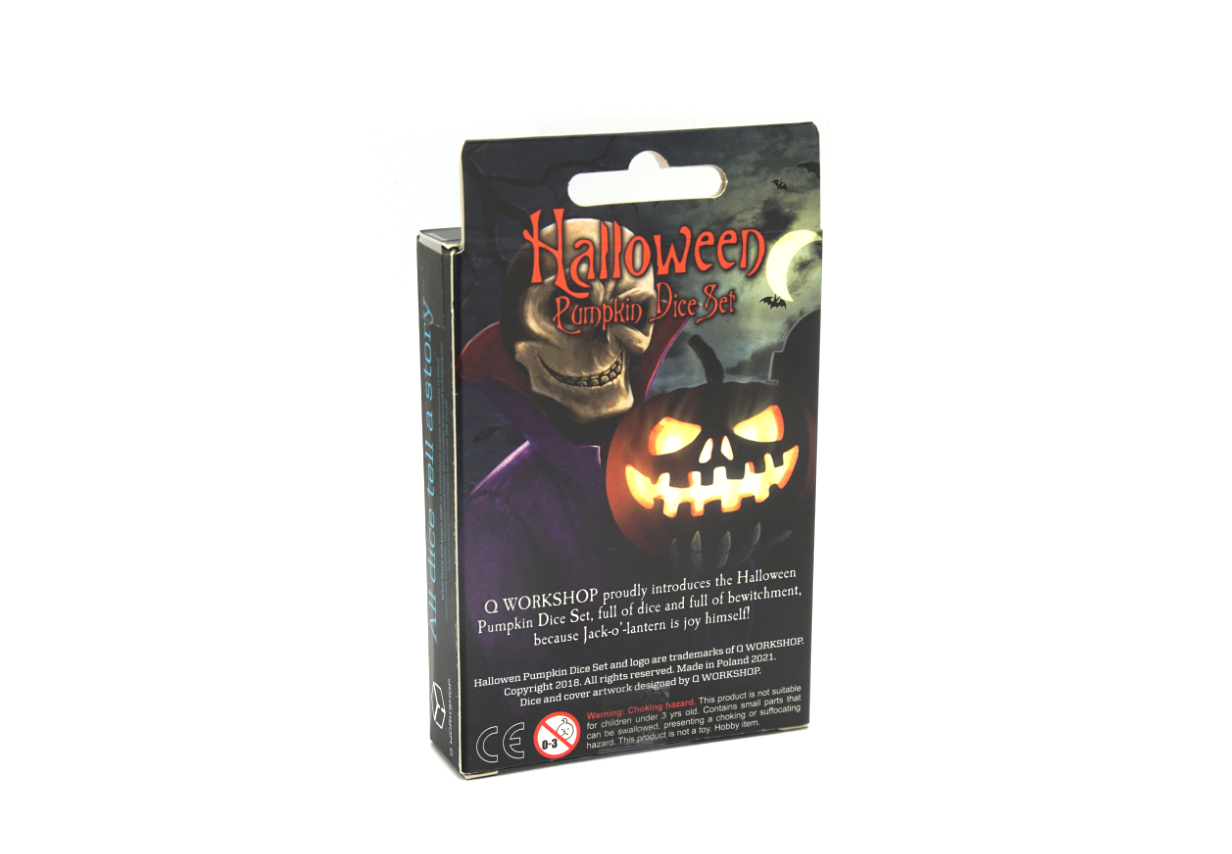 Halloween Pumpkin Dice Set back of the box