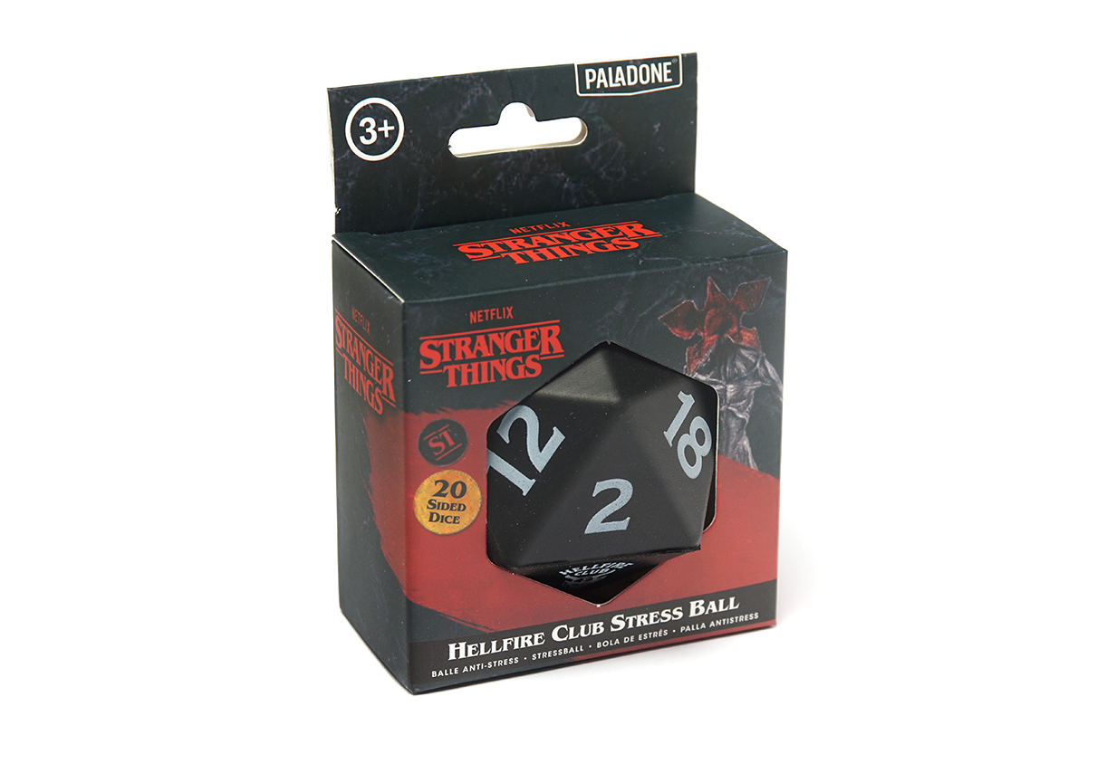 Stranger Things Hellfire Dice Stress Ball Packaging Front