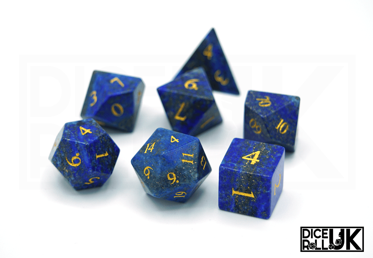 Lapis lazuli dice set 