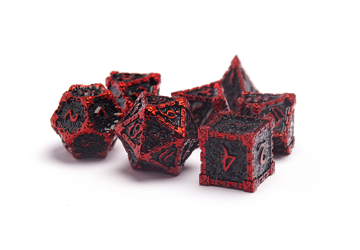 Metal Dagger Dice Crimson Blade Full Set