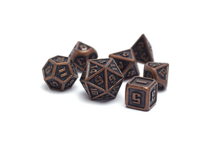 Mini Metal Dice - Copper full set of tiny dice