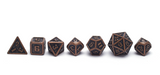 Mini Metal Dice - Copper full line up of tiny dice