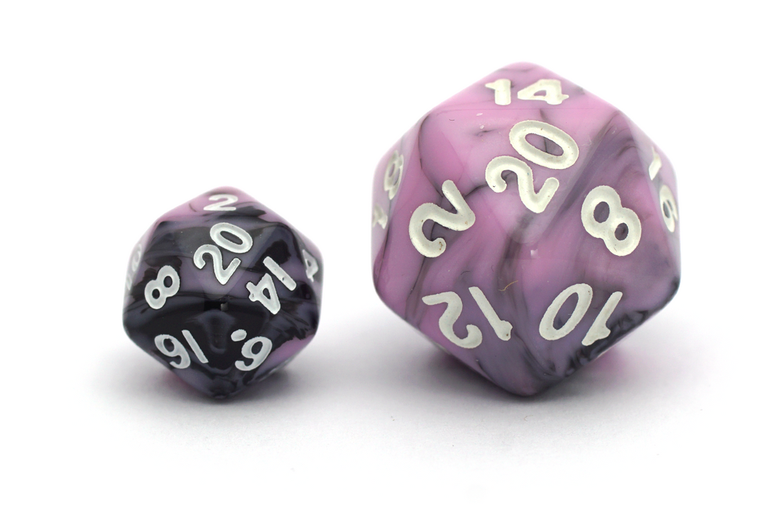 Elemental Dice | Mini | Black & Pink