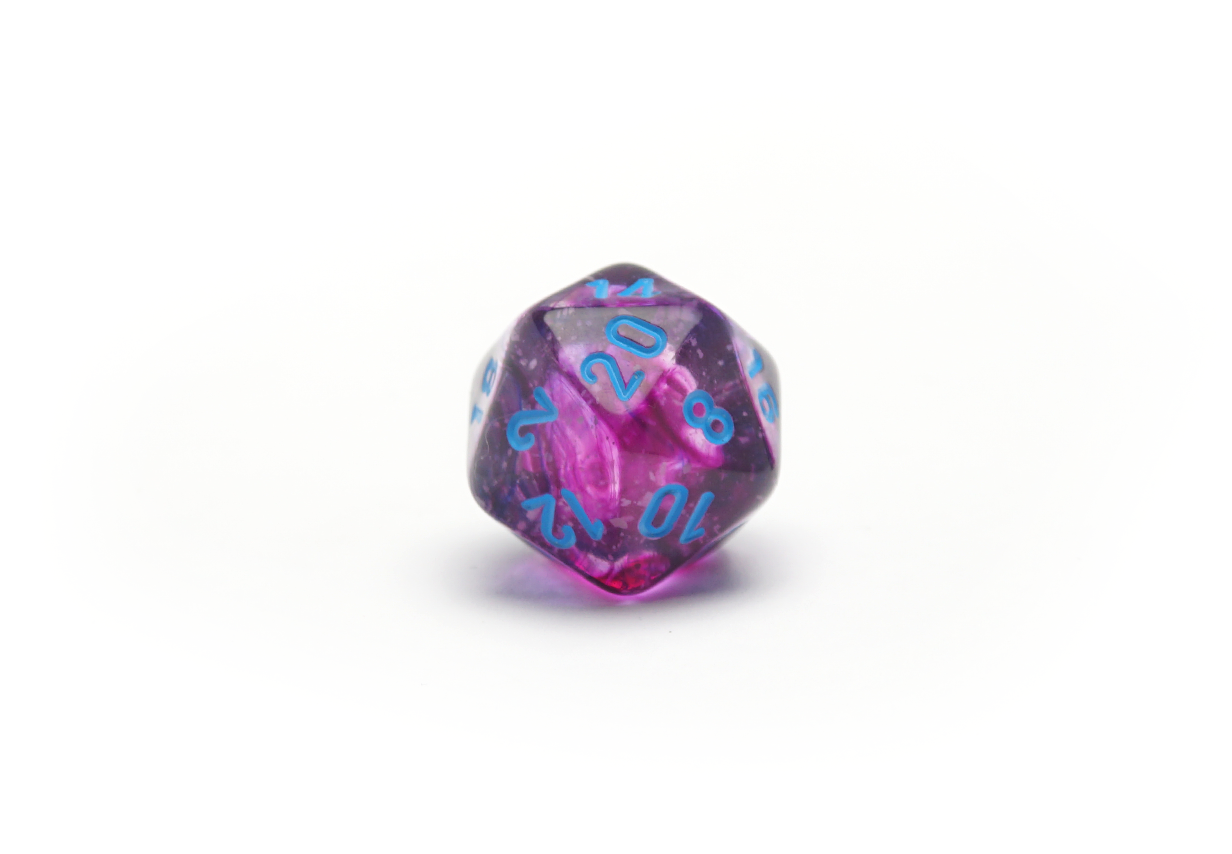 Chessex Nebula Nocturnal Dice - D20 Closeup
