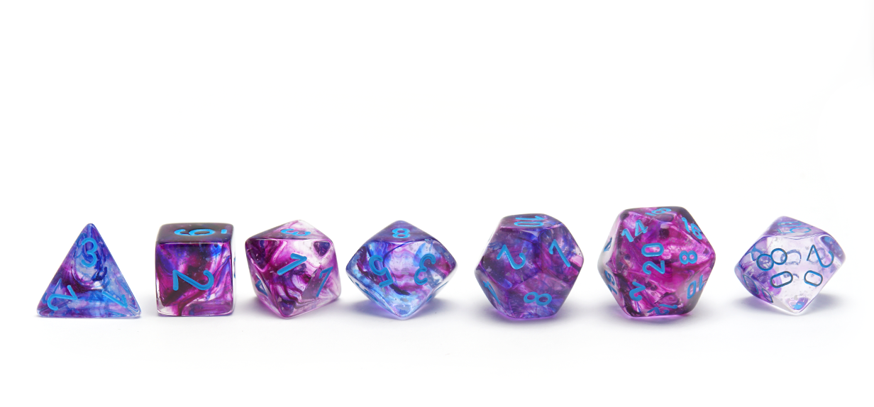 Chessex Nebula Nocturnal Dice - Lineup