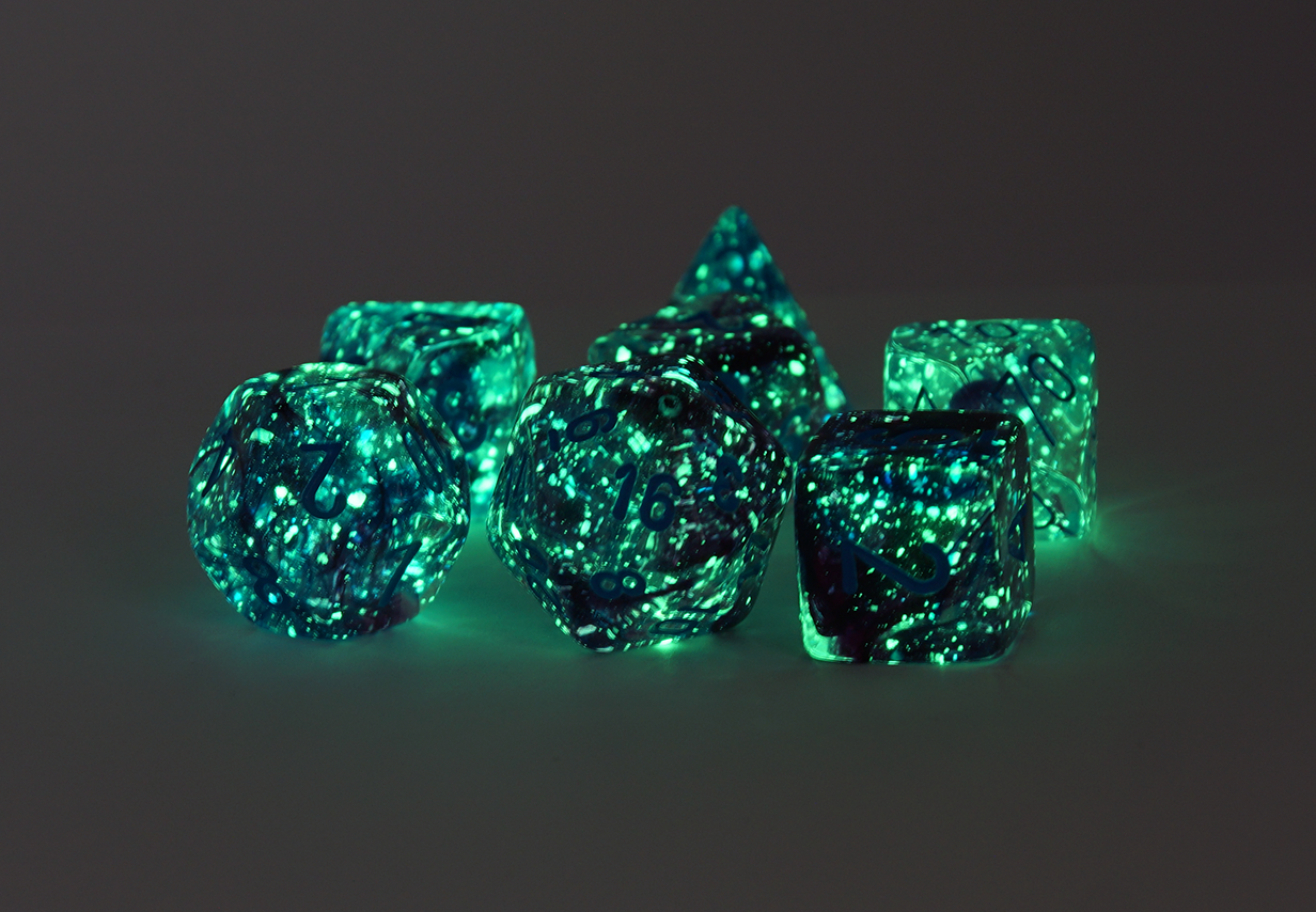 Chessex Nebula Nocturnal Dice - Glowing In The Dark