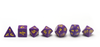 Purple & Yellow Classic RPG Dice Set - Lineup