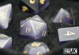 Purple Cats Eye Dice - Full Set in protective case