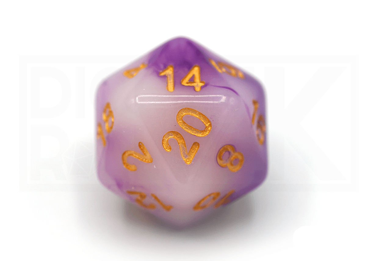 Purple Jade Dice Set D20 Dice Cloesup
