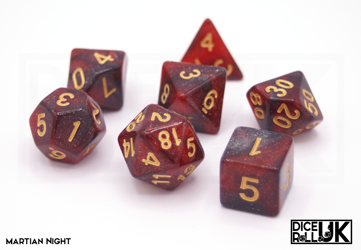 Deep Red Cosmic Dice - Martian Night - Full Set