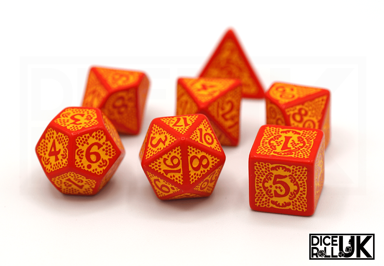 Dragon Slayer Dice - Red & Orange - Full Set