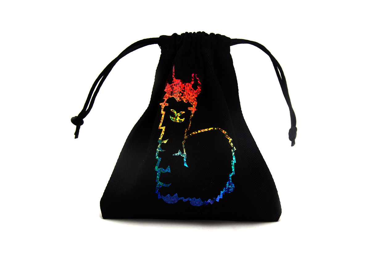 Shimmering Llama Dice Bag black sequins full