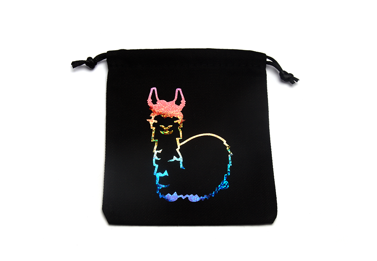 Shimmering Llama Dice Bag black sequins
