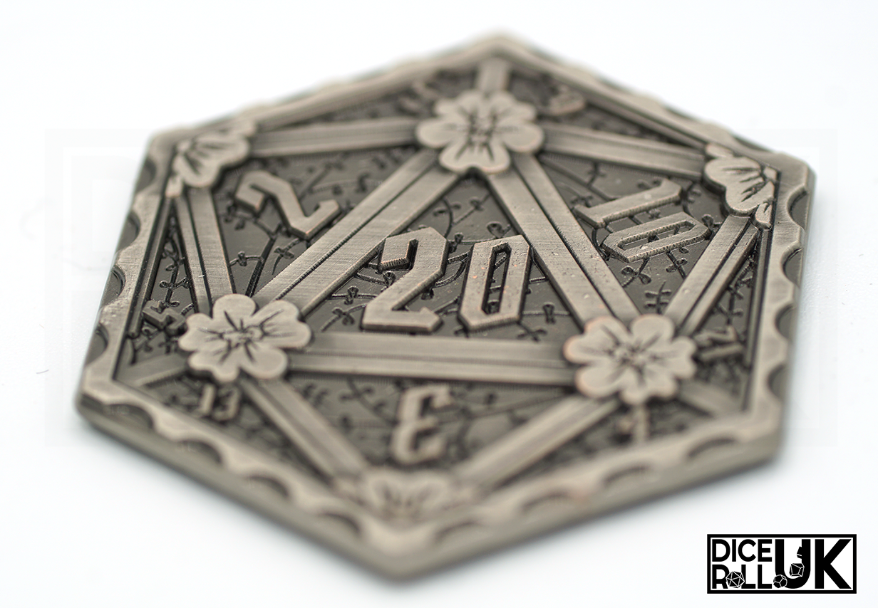 D20 Coin Token - Silver D20 Coin Token - Silver from DiceRoll UK