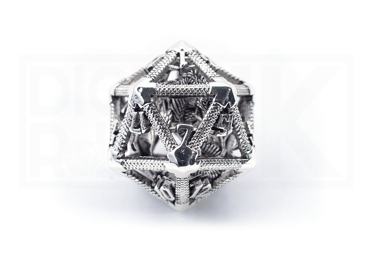 Caged Dragon D20 - Silver Caged Dragon D20 - Silver from DiceRoll UK