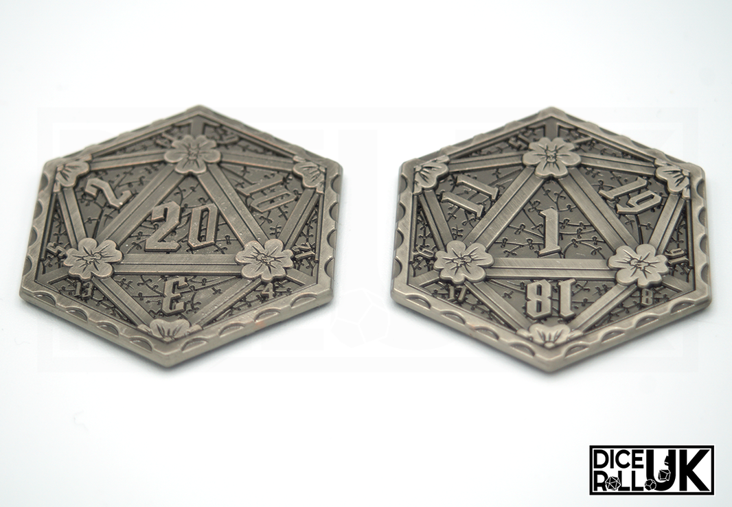 D20 Coin Token - Silver D20 Coin Token - Silver from DiceRoll UK