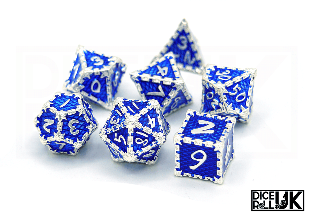 Dragon Scale - Silver & Blue Dragon Scale - Silver & Blue from DiceRoll UK