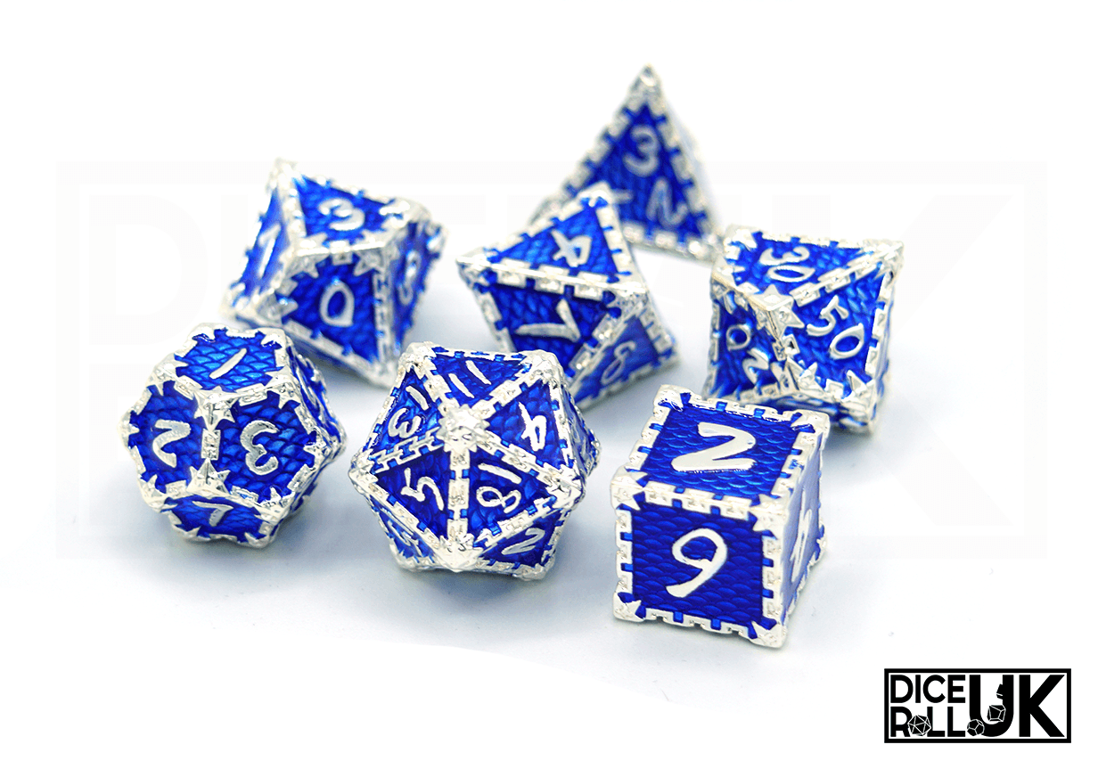 Dragon Scale - Silver & Blue Dragon Scale - Silver & Blue from DiceRoll UK
