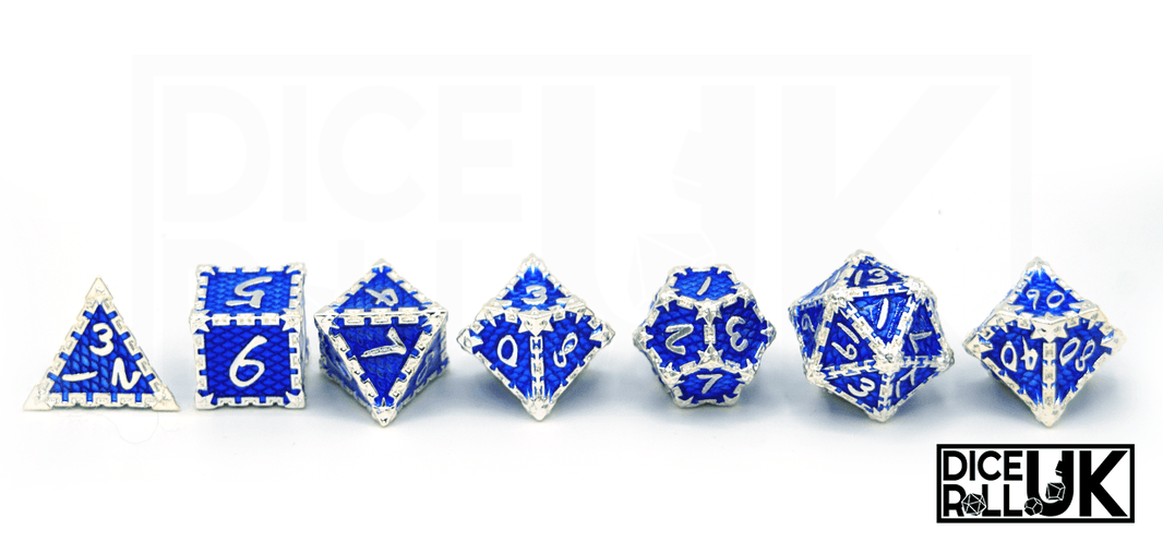Dragon Scale - Silver & Blue Dragon Scale - Silver & Blue from DiceRoll UK