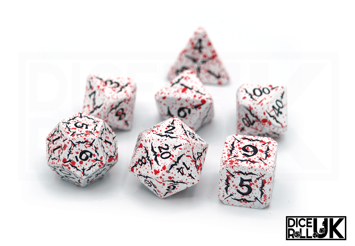 Bloody White Winter Warfare Dice - Full Set