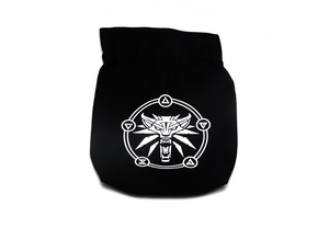 The Witcher Dice Bag: Geralt black with white wolf school symbol