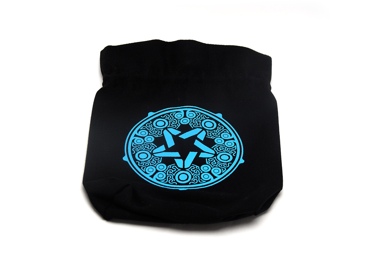 The Witcher Dice Bag: Yennefer black with blue obsidian star flat
